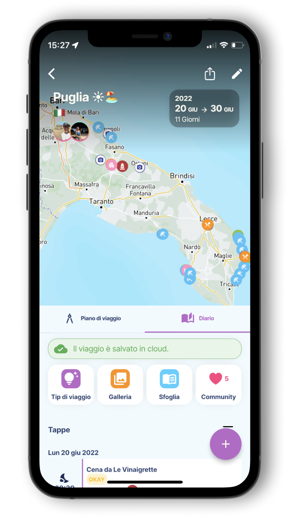 Screenshot dell'app Wayt